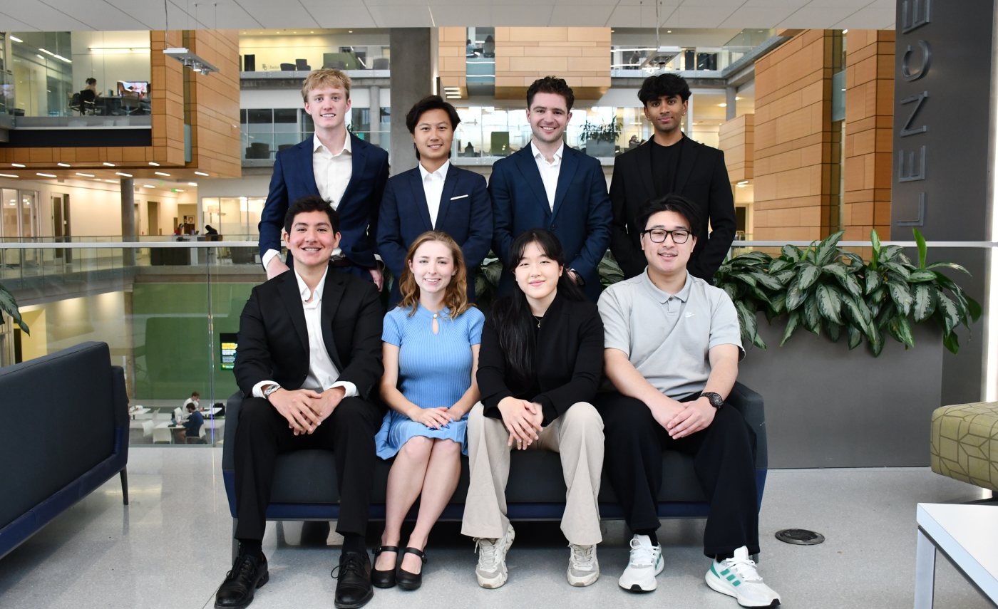 The AIS executive board in the Foster Campus atrium